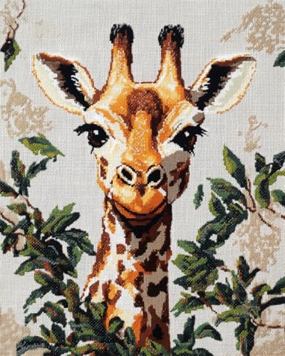 Diy-Teppich Knüpfstern Knüpfpackungen Für Kissen Mit Cartoon-Giraffe，Knüpfpackungen Mit Fantasietieren，Diy-Teppichherstellungsbasteleien Mit Bunt Bedrucktem Muster，Stickpackung，Nähpacku 100x140cm von N.LANSHAN