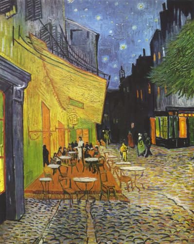 Kreuzstich-Set Zum Selbermachen Open-Air-Café, Ölgemälde Von Van Gogh Komplettes Sortiment An Vorgedruckten Startersets Für Anfänger Diy Stickbilder Vorgedruckt Kreuzstich Für Anfänger Hom 40x50cm von N.LANSHAN