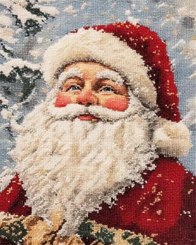 N.LANSHAN 11CT Diy Cross Stitch Kit Cartoon-Weihnachtsmann Vorgedruckt Sticken Set Stamped Cross Stitch Pre-Printed Pattern Stickerei Diy Home Decoration 80x100cm von N.LANSHAN