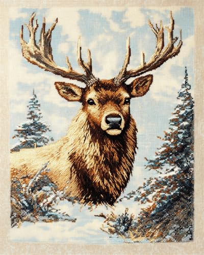 N.LANSHAN 11CT Diy Stickbilder Erwachsene Cartoon-Tiere Und Landschaften Stickvorlagen Stickbilder Vorgedruckt Kreuzstich Stickpackungen Stickpackung Cross Stitch 40x50cm von N.LANSHAN