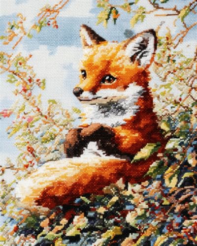 N.LANSHAN DIY Knüpfstern Set Fantasy Fox Knüpfteppich-Set，Anime-Tiere，Knüpfteppich-Set Für Anfänger，Diy-Handarbeit，Häkelteppich-Set，Heimdekoration 100x140cm von N.LANSHAN