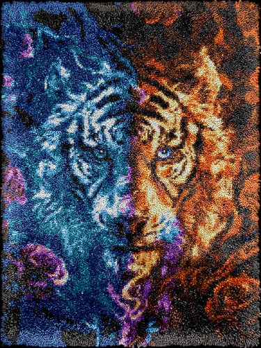 N.LANSHAN DIY Teppich DIY Set Fantasy Wasser Und Feuer Tiger Knüpfteppich-Set,Handgefertigte Teppich-Sets Mit Vordruck,DIY 3D-Bastelgeschenk 100x140cm N.LANSHAN DIY Teppich DIY Set Fantasy Wasser Und Feuer Tiger Knüpfteppich-Set,Handgefertigte Teppich-Sets Mit Vordruck,DIY 3D-Bastelgeschenk 100x140cm von N.LANSHAN