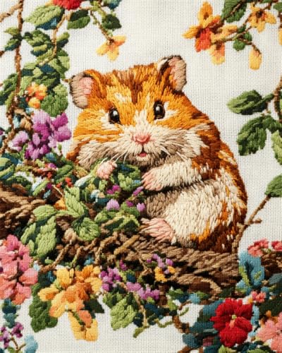 N.LANSHAN DIY Teppich Knüpfen Set Cartoon Maus Knüpfteppich Set Tiere Und Blumen Knüpfteppich Set Stickset,Knüpfteppich Für Anfänger,Bastelsets Dekoration 100x140cm von N.LANSHAN