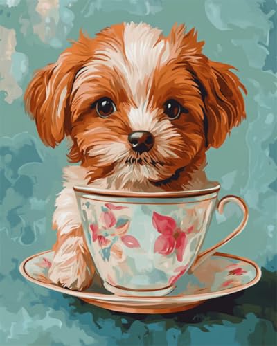 N.LANSHAN Diy-Teppich Knüpfstern Fantasiehund Und Tasse Diy-Knüpfset,Handarbeit,Stickerei,Wandteppich,Teppichherstellung,Geschenk Für Heimwerker 60x90cm N.LANSHAN Diy-Teppich Knüpfstern Fantasiehund Und Tasse Diy-Knüpfset,Handarbeit,Stickerei,Wandteppich,Teppichherstellung,Geschenk Für Heimwerker 60x90cm von N.LANSHAN