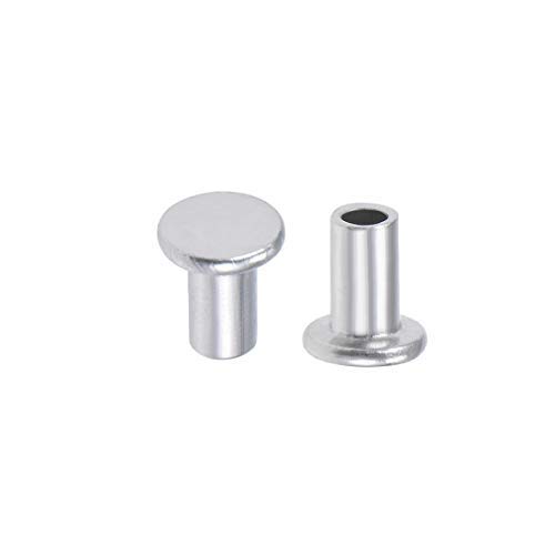 100 Stück 3 mm x 5 mm Aluminium Flat Head Semi-Tubular Nieten Silver Tone von NA