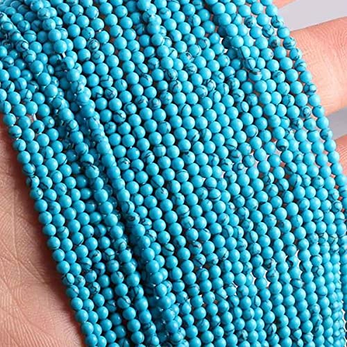 Neue Natursteinperlen Rosenquarze Amethyste Achate Perlen für die Schmuckherstellung Beadwork DIY Armband 2 mm 3 mm-Blau Türkis, 3 mm von NAABHIKA