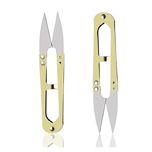 Nähschere, 2Pcs Nützliche Edelstahl Stich U-Form Schere Schneiden Angelschnur Trimmen Nipper Ätherisches Kreuz Zubehör(Under 10CM-2PC) von NAANF