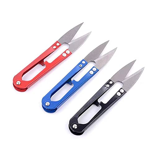 Nähschere, 3 PCS Nützliche Edelstahlstich U-Form Verwenden Sie Schere Schneiden Angelschnur Trimmen Nipper Wesentliches Kreuz Zubehör(Red) von NAANF