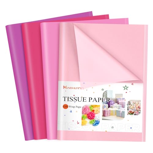 NACHLYNN 108 Blatt Rosa Tissue Papier Bulk 14 x 20 Zoll Geschenkpapier Seidenpapier Geschenkpapier Kunst Seidenpapier Basteln für Valentinstag Geburtstag DIY Basteln Geschenke Ostern Feiertage Dekor von NACHLYNN