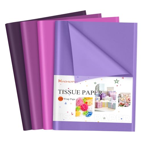 NACHLYNN 54 Blatt Lila Tissue Papier Bulk 14 x 20 Zoll Geschenkpapier Seidenpapier Geschenkpapier Kunst Seidenpapier Basteln für Muttertag Halloween Geburtstag DIY Basteln Geschenke Feiertage Dekor von NACHLYNN