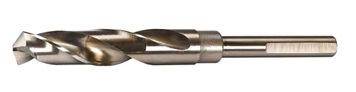NACX 16 mm Kobaltbohrer mit reduziertem Schaft, HSS 6542 Hochgeschwindigkeitsstahl-Spiralbohrer mit 1,27 cm Schaft für Edelstahl, Legierung, Metall, Kunststoff, Holz von NACX