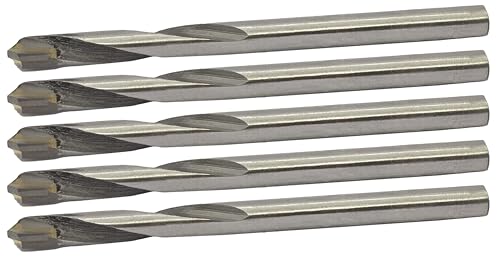 NACX 5 mm Vollhartmetallbohrer, Bohrer-Bits, gerader Schaft, Spiralbohrer für Edelstahl, Legierung, Metall, Kunststoff, Holz, 5 Stück von NACX