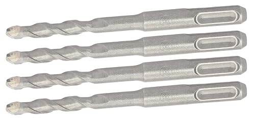 NACX SDS-Plus Bohrhammer, Steinbohrer, Hartmetall, Spiralwerkzeug für Ziegel, Stein, Block, Beton, 8 mm x 120 mm, 4 Stück (runder Schaft) von NACX