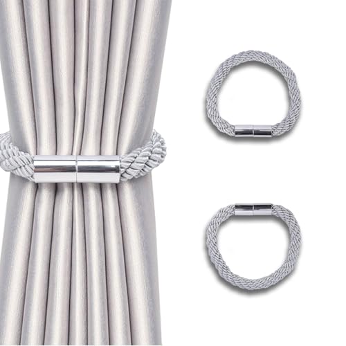 NAHUAA 2 Stück Raffhalter für Vorhänge Magnetisch Grau Raffhalter für Gardinen Halterung Gardinenhalter Raffhalter für Haus Büro Dekoration NAHUAA 2 Stück Raffhalter für Vorhänge Magnetisch Grau Raffhalter für Gardinen Halterung Gardinenhalter Raffhalter für Haus Büro Dekoration von NAHUAA