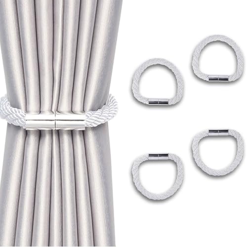 NAHUAA 4 Stück Raffhalter für Vorhänge Magnetisch Weiß Raffhalter für Gardinen Halterung Gardinenhalter Raffhalter für Haus Büro Dekoration NAHUAA 4 Stück Raffhalter für Vorhänge Magnetisch Weiß Raffhalter für Gardinen Halterung Gardinenhalter Raffhalter für Haus Büro Dekoration von NAHUAA