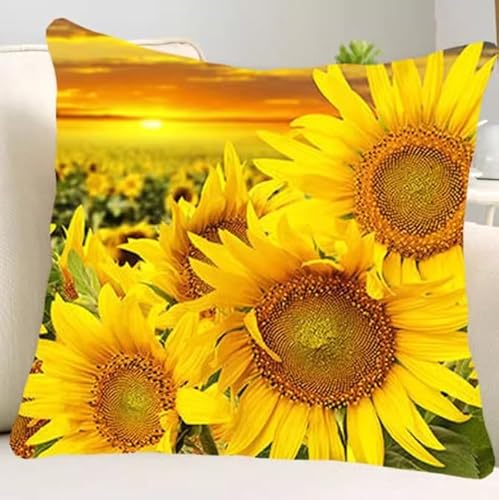 Kreuzstich Kissen Stickpackung Sonnenblumenfeld 45X45Cm Kreuzstich-Set, Komplettes Kissen Mit Dekoration, Handarbeit, Stickerei, Für Erwachsene, Kunst, Kreatives Geschenk, Diy, Kreuzstich, Stickerei von NAHUIGOOD