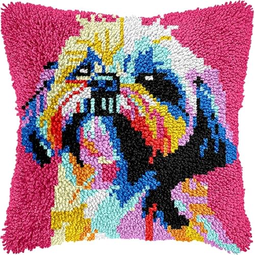 Latch Hook Kissen Kit, Tier Knüpfkissen Set Für Anfänger Erwachsene Oder Kinder Zum Selber Knüpfen,Diy Knüpfteppich Knüpfpackung, Knüpfhaken Set Teddyhund 43X43Cm Latch Hook Kissen Kit, Tier Knüpfkissen Set Für Anfänger Erwachsene Oder Kinder Zum Selber Knüpfen,Diy Knüpfteppich Knüpfpackung, Knüpfhaken Set Teddyhund 43X43Cm von NAHUIGOOD