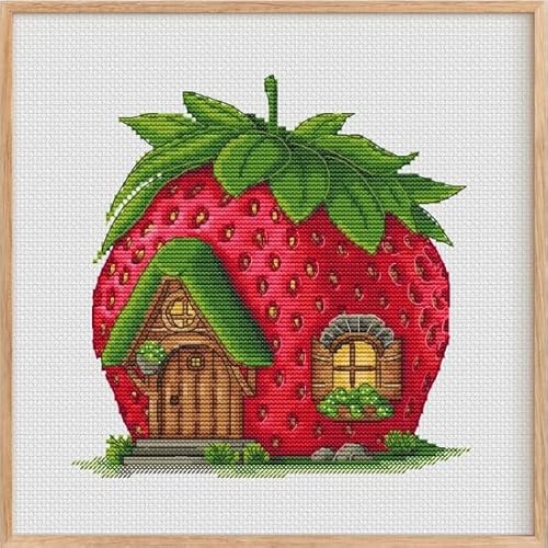 NAHUIGOOD Cross Stitch Kits For Beginners Erdbeere 11Ct40X50Cm Diy Set Erwachsene Embroidery Kit Handarbeiten Sticken Set Stickbilder Erwachsen von NAHUIGOOD