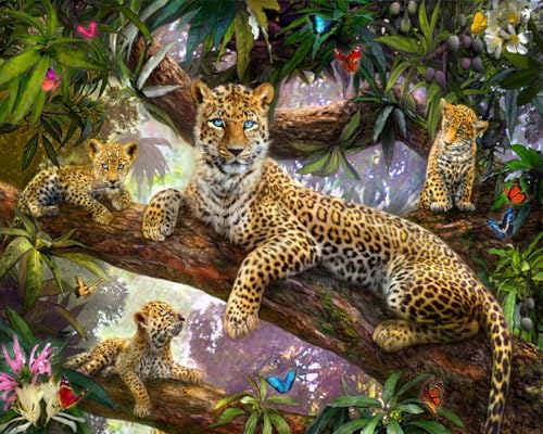 NAHUIGOOD Cross Stitch Kits For Beginners Leopard 11Ct40X50Cm Diy Set Erwachsene Embroidery Kit Handarbeiten Sticken Set Stickbilder Erwachsen von NAHUIGOOD