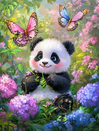 NAHUIGOOD Cross Stitch Kits For Beginners Süßer Panda 11Ct40X50Cm Diy Set Erwachsene Embroidery Kit Handarbeiten Sticken Set Stickbilder Erwachsen von NAHUIGOOD