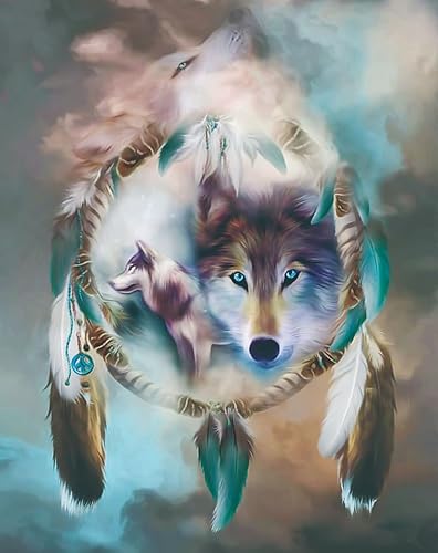 NAHUIGOOD Cross Stitch Kits For Beginners Wolf 11Ct40X50Cm Diy Set Erwachsene Embroidery Kit Handarbeiten Sticken Set Stickbilder Erwachsen von NAHUIGOOD