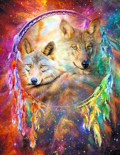 NAHUIGOOD Cross Stitch Kits For Beginners Wolf 11Ct40X50Cm Diy Set Erwachsene Embroidery Kit Handarbeiten Sticken Set Stickbilder Erwachsen von NAHUIGOOD