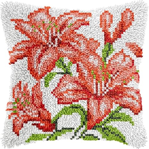 NAHUIGOOD Knüpfkissen Zum Selber Knüpfen Knüpfen Set Knüpfteppiche Set 3D Handgemachte Geschenke Knüpfteppich Für Kinder Und Erwachsene Knüpfset Schöne Lilienblüten 43X43Cm NAHUIGOOD Knüpfkissen Zum Selber Knüpfen Knüpfen Set Knüpfteppiche Set 3D Handgemachte Geschenke Knüpfteppich Für Kinder Und Erwachsene Knüpfset Schöne Lilienblüten 43X43Cm von NAHUIGOOD