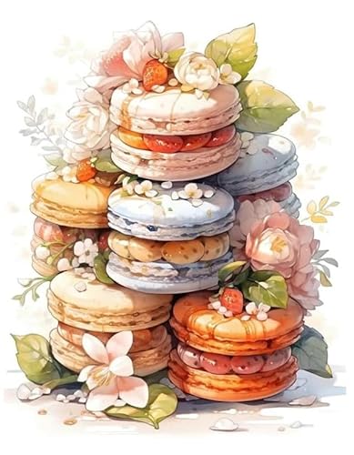 NAHUIGOOD Kreuzstich Stickpackungen Vorgedruckt Set,Macaron 11Ct40X50Cm Stickbilder Vorgedruckt Kreuzstich Stickpackung Zum Sticken Starter Set Für Erwachsene Kinder Anfänger, Cross Stitch Kit von NAHUIGOOD