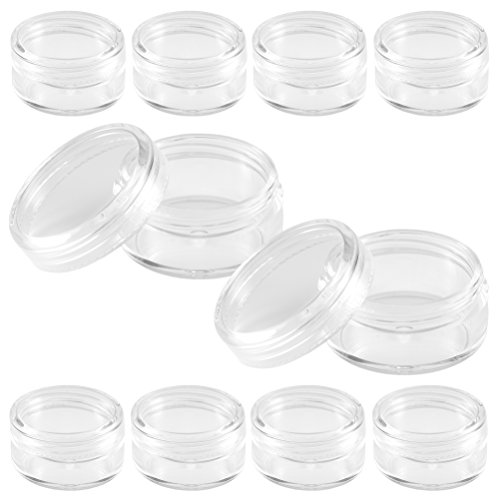 10 x Nailart Döschen Dosen Tiegel 10ml klar clear (leer) mit Schraubverschluss von NAILFUN