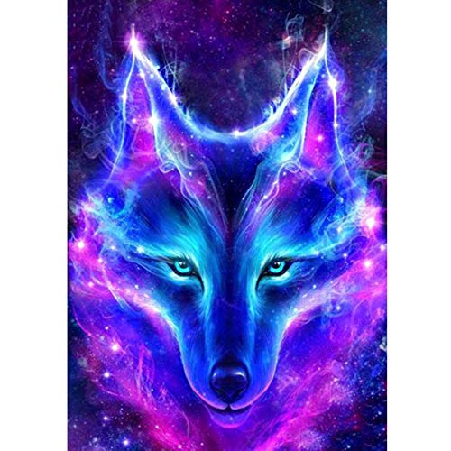 5D Diamond Painting, DIY Diamant Painting Bilder Erwachsene Wolf Diamant Malen nach Zahlen Mosaik Kreuzstich Strass Gemälde Wall/Eingang/Büro Dekorationen 30x40cm von NAIMOER