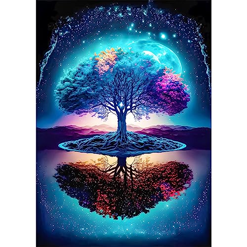 NAIMOER Baum Diamond Painting Kits für Erwachsene Kinder, 5D Diamant Painting Bilder Landschaft Erwachsene, DIY 5D Diamond Painting Blumen Diamant Malerei Set für Home Dekor 30x40cm von NAIMOER