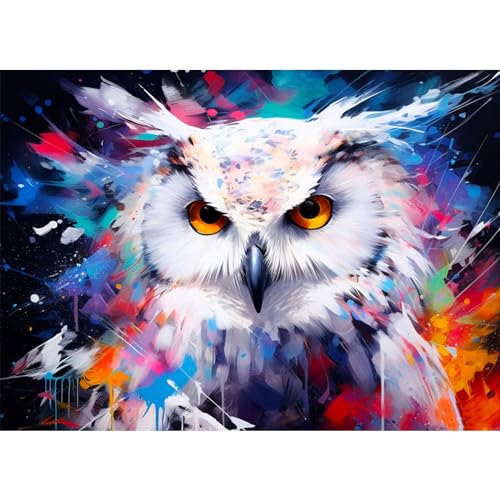 NAIMOER Diamond Painting Eule, Diamant Painting Erwachsene Diamond Painting Tiere Erwachsene Bilder Bunt Diamant Painting Kinder 5D Diamant Malerei Stickerei für Home Décor(30x40cm) von NAIMOER