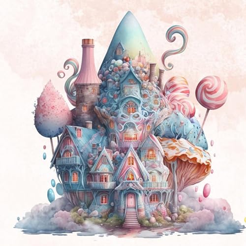 NAIMOER Diamond Painting Schloss, Diamant Painting Erwachsene Candy House Diamond Painting Erwachsene Bilder Diamant Painting Kinder 5D Diamant Malerei Stickerei für Home Décor(30x40cm) von NAIMOER