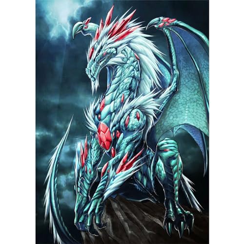 NAIMOER Drache Diamond Painting Erwachsene, 5D Diamant Painting Bilder Tier Diamond Painting Erwachsene Diamond Painting DIY Diamant Malerei für Home Wand Décor 30x40cm von NAIMOER