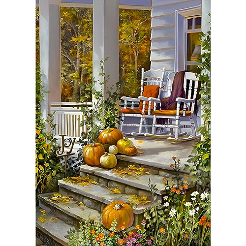 NAIMOER Herbst Diamond Painting Erwachsene, 5D Diamant Painting Bilder Landschaft Erwachsene, DIY Blumen Diamond Painting Bilder Blumen Diamant Malerei Kinder Set für Home Dekor 30x40cm von NAIMOER