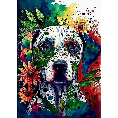 NAIMOER Hund Diamond Painting Kits für Erwachsene Kinder, 5D Diamant Painting Blumen Bilder Erwachsene, Diamond Painting Tiere Bilder Kinder Malerei Set für Home Dekor 30x40cm von NAIMOER