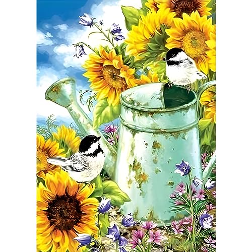 NAIMOER Sonnenblumen Diamond Painting Erwachsene, 5D Blumens Diamant Painting Bilder Erwachsene, DIY Landschaft Diamond Painting Bilder Diamant Malerei Kinder Set für Home Dekor 30x40cm von NAIMOER