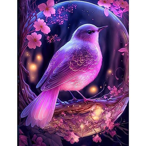 NAIMOER Vögel Diamond Painting Kits für Erwachsene Kinder, 5D Diamant Painting Blumen Bilder Erwachsene, Diamond Painting Tiere Bilder Kinder Malerei Set für Home Dekor 30x40cm von NAIMOER