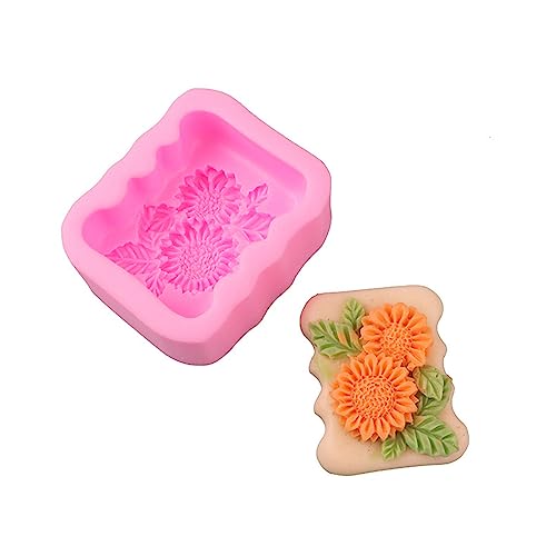 Kleine Sonnenblumen Silikonform Fondant Schokoladenform DIY Seife Pflaster Kuchen Dekorieren Werkzeug Backzubehör Schokolade Kuchen Fondant Form Grüne Bohnen Kuchenform von NAIXUE