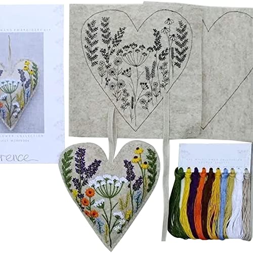 NAIYAN Blumen-Stickset, Stickset mit Blumenmuster - Stickerei-Übungsstich-Set,Stickerei-Übungsstiche, Herz-Blumen-Nähset, Sticken lernen, für Erwachsene, Anfänger, JIAIBI5JRYBIJSBIYF von NAIYAN