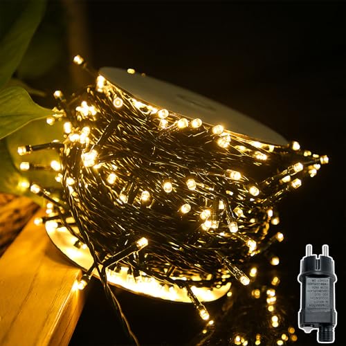 NAIZY LED Lichterkette 100m 1000LEDs Lichtervorhang mit 8 Leuchtmodi Lichterketten Außen Innen IP44 Wasserdicht Weihnachtsbeleuchtung für Weihnachtsdeko Hochzeit Party, Warmweiß von NAIZY