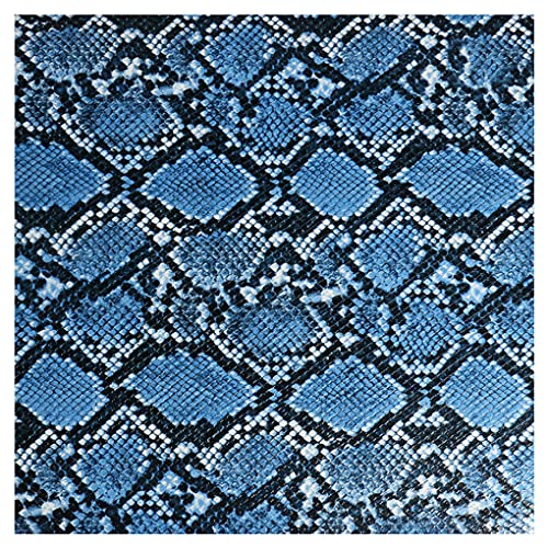 135x100cm Schlangenmuster Kunstleder Stoff Polsterstoff Meterware 1mm Dicke Vinyl Bezugsstoff zum Nähen DIY Basteln, Dekorationen, Sofastühle(Color:blue4) von NAKAN