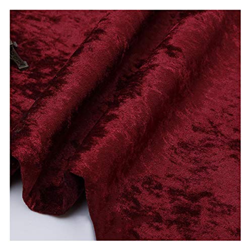 150cm Breit Rot Panne Samtstoff Polsterstoff Meterware 2-Wege-Stretch Crushed-Samt Stoff für Sitzbezug für Sofastühle, DIY-Basteln Nähen, Dekoration(Color:dark red 15,Size:2m) von NAKAN