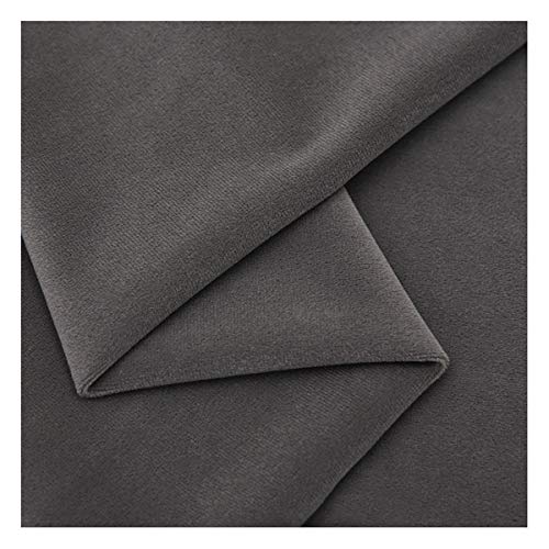 NAKAN Einfarbiger Samtstoff Mattes Polster-Velours-Stoff Meterware 150cm breit für DIY-Basteleien, Stuhlsitzbezug, Wohndekoration, schwarz/grau(Color:60) von NAKAN