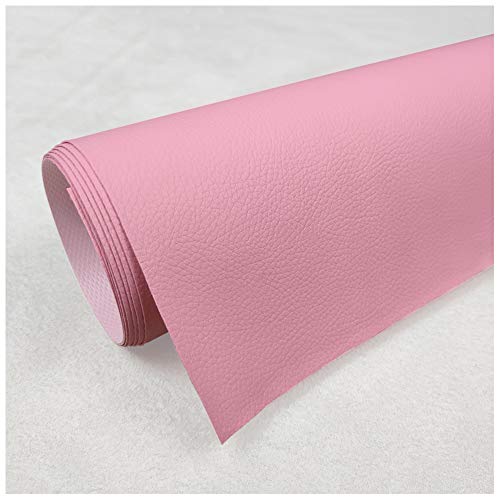 Massiver Kunstlederstoff Polsterstoff Meterware 160cm Breite PU Kunstleder Vinyl Stoff Litchi-Muster für Heimwerkerarbeiten, Nähen, Sitzbezüge, Möbelreparatur(Color:Rosa) von NAKAN