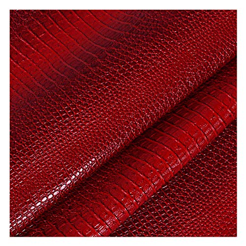 NAKAN 138x100cm PU Kunstleder Stoff Polsterstoff Meterware Krokodilmuster-Kunstleder für Sofastuhl-Sitzbezug, DIY Crafts, Dekorationen(Color:red5) von NAKAN