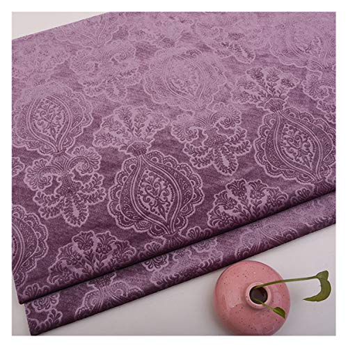 NAKAN Blumenmuster Samtstoff Meterware 145 cm Breit Blumen Dekorativen Samtstoff Möbelstoff, Polsterstoff für Polsterung, DIY Handwerk, Vorhang, Wohnkultur(Color:Rosa lila) von NAKAN