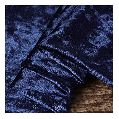 Pannesamt Meterware 160cm Breit 4-Wege Stretch Velours-Stoff für Bekleidungs-Kostüme, Nähen, Basteln, Heimdekoration(Color:Navy blau) von NAKAN