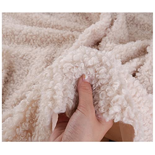 Sherpa Fleece Kunstpelz Kunstfell Stoff 160x50cm Hohe Dichte Soft Faux Schaffell Stoff für Nähen, Spielzeug, Kissen, Kostüm, DIY Basteln(Color:Beige) von NAKAN