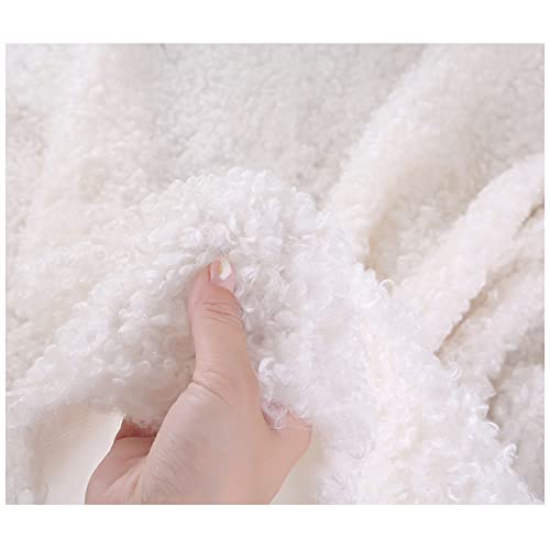 Sherpa Fleece Kunstpelz Kunstfell Stoff 160x50cm Hohe Dichte Soft Faux Schaffell Stoff für Nähen, Spielzeug, Kissen, Kostüm, DIY Basteln(Color:Weiß) von NAKAN